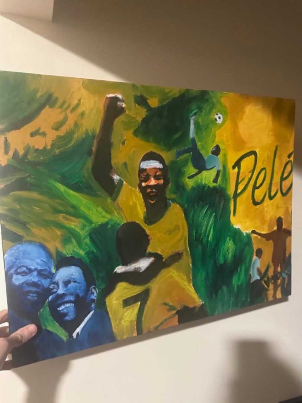 Pele Original Painting 24x18 Soccer Art on canvas signed by artist